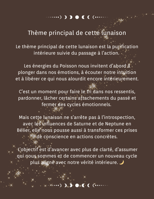 CARNET DE LUNAISON NOUVELLE LUNE MARS 2026